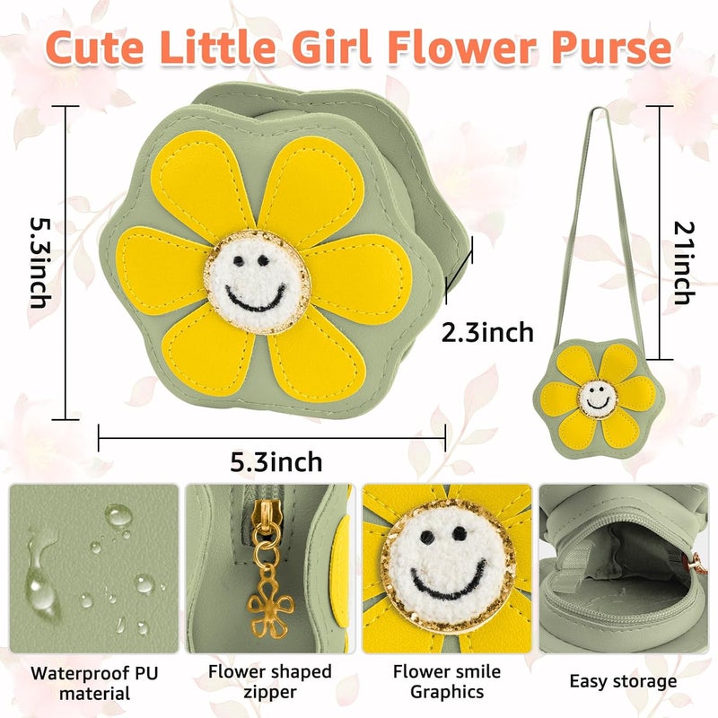 Easozoom Daisy Flower Tiny Small Purse Crossbody Shoulder Bag for Toddler Teen Girls 2 3 4 5 6 7 8 Year Old Kids Baby Gift - Image 2